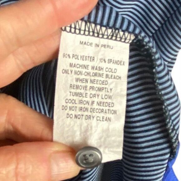 Greyson Polo Shirt Blue Striped Relaxed Collared Sport Golf Wolf Men’s Size XXL - Picture 6 of 6